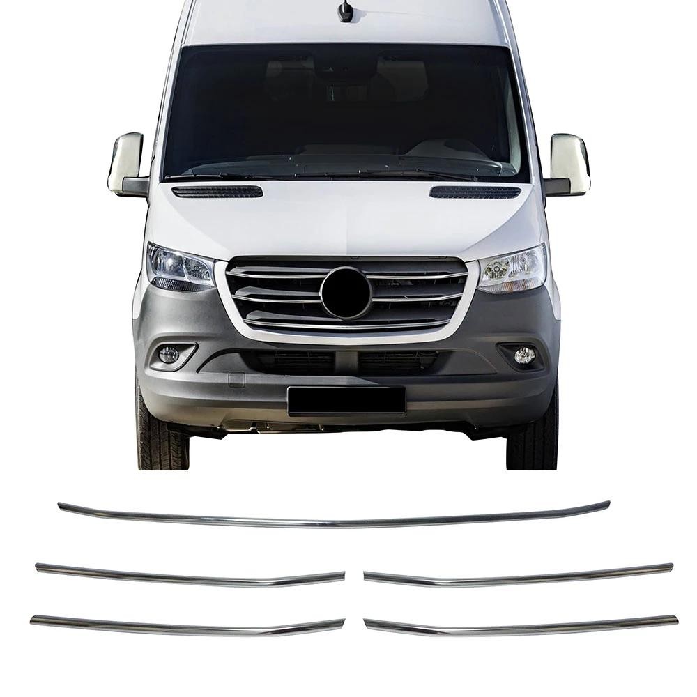 For Mercedes Sprinter 2019-2021 Chrome Front Grill Trim Cover S.Steel 5 Pcs